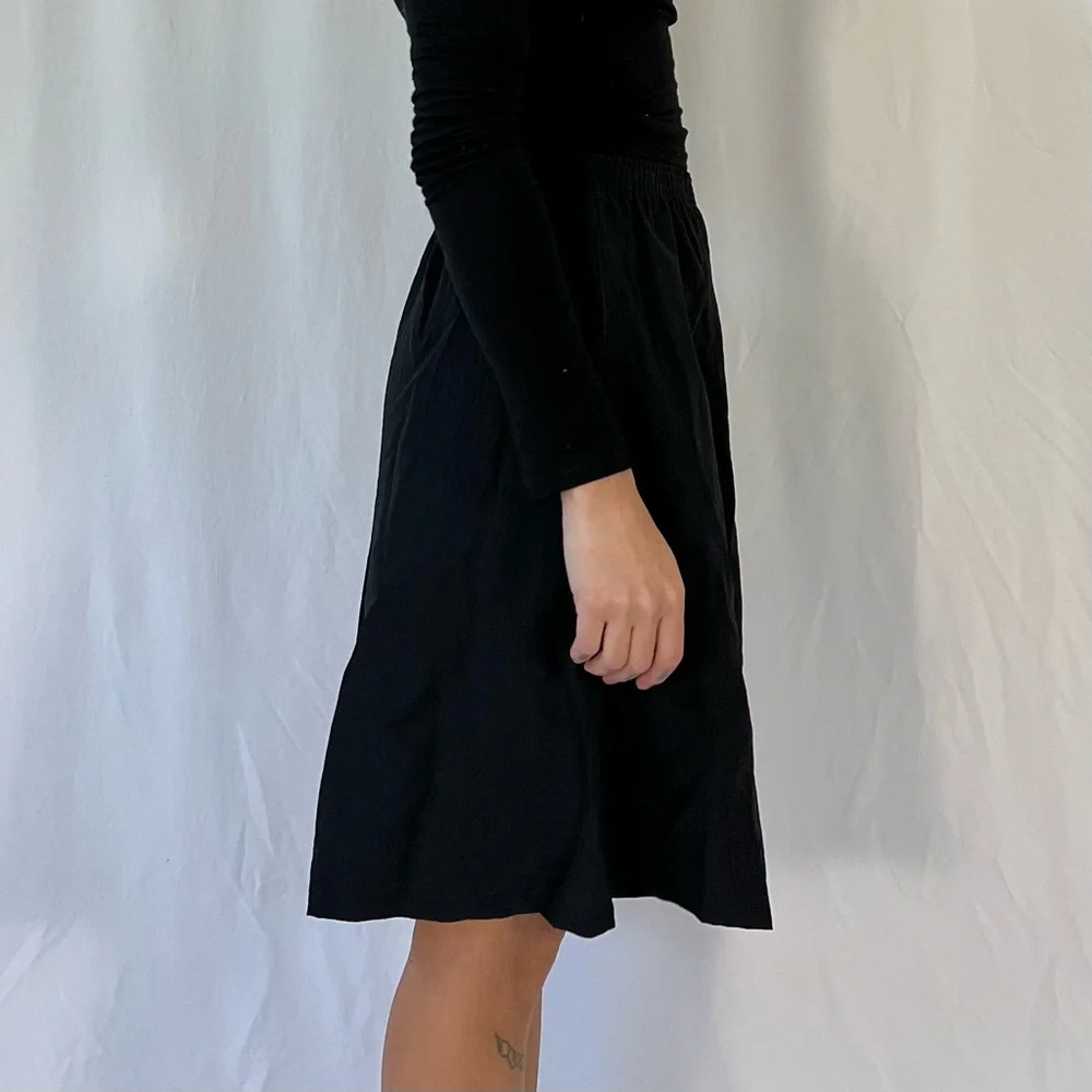 Regal Vintage 80s Elastic High Waist Stretch Casual Bermuda Shorts Black